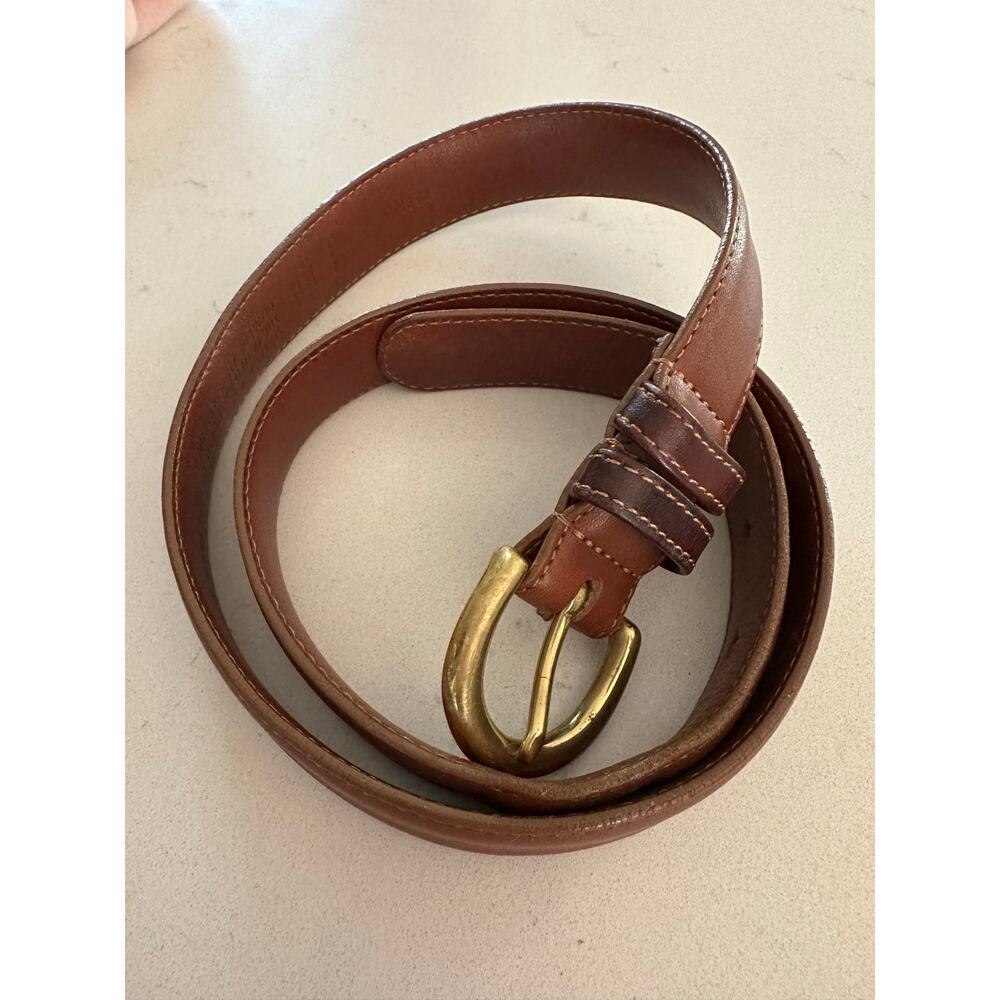 Vintage 90s Coach belt #0440 British Tan leather brass buckle 1” wide M USA